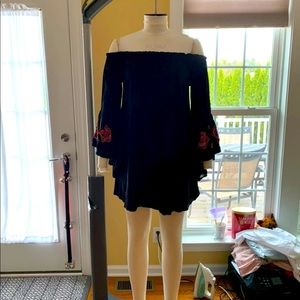 Feathers - Embroided Sleeve Dress (JM)